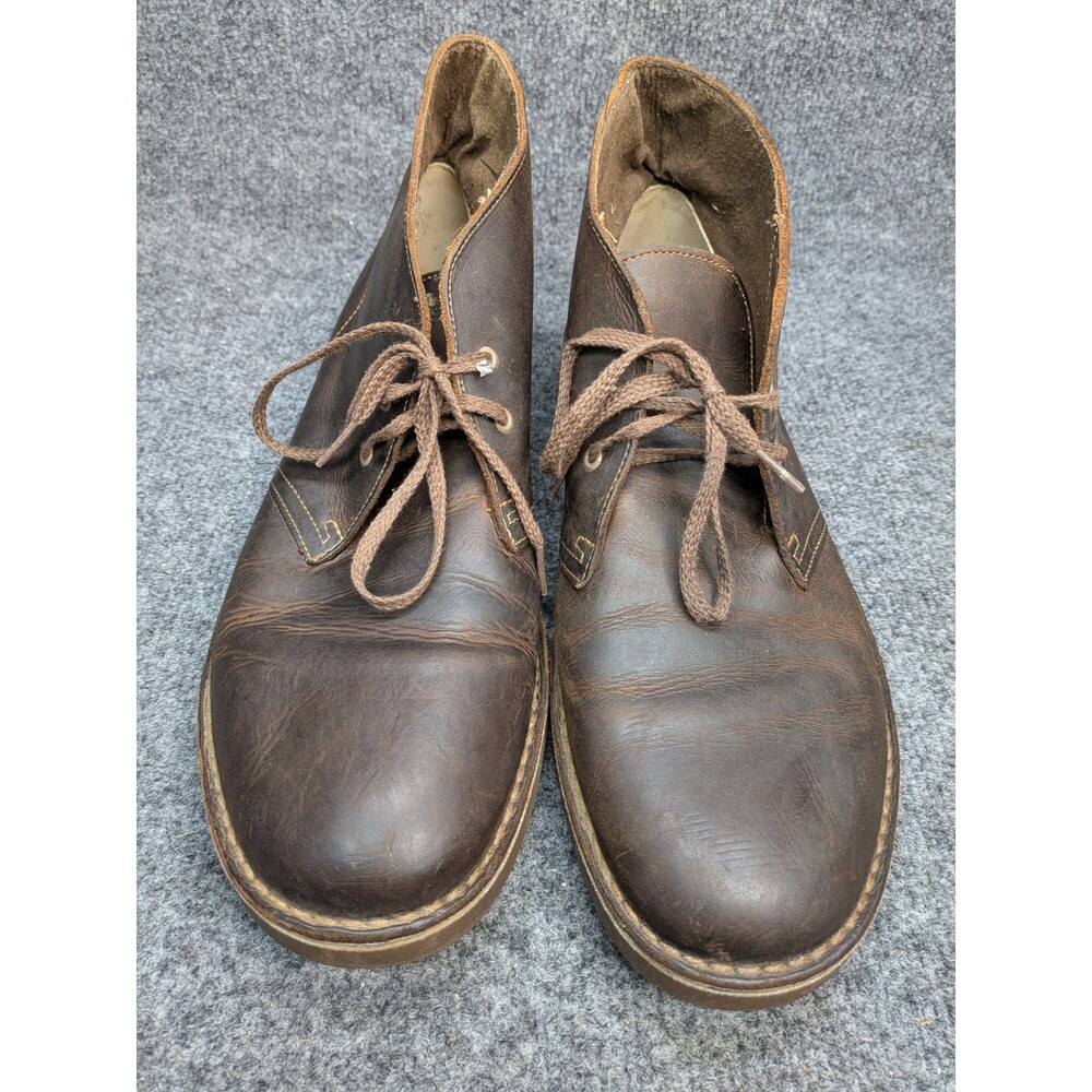 Clarks 15522 Mens 11.5 M Brown Leather Chukka Desert Boots Lace Up